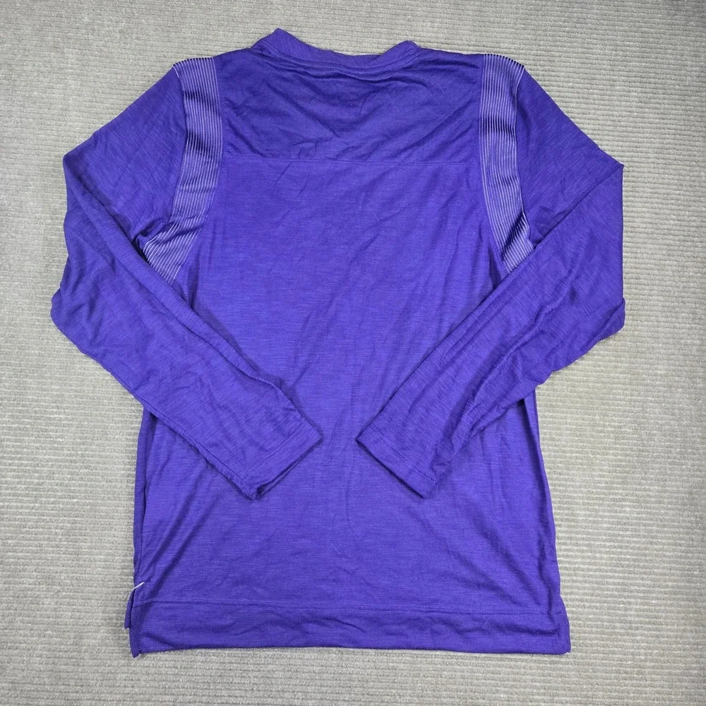 Nike Mens Medium Purple Dri-FIT V-Neck Long Sleeve Training Shirt